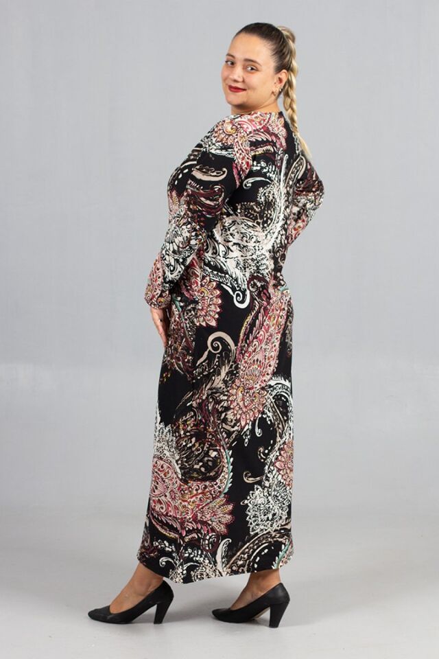 Büyük Beden Kalın Penye Pamuklu Elbise Termal Konfor & Yumuşak Dokunuş