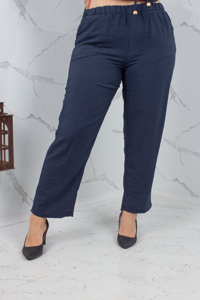 Büyük Beden Lily Lacivert Modal Pamuklu Alt Üst Takım