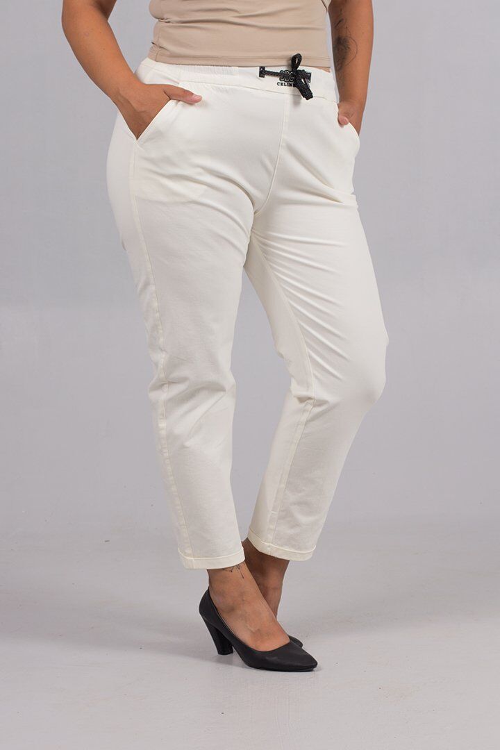 Keten Büyük Beden Krem Pantolon – Doğal Şıklık, Hafif Rahatlık!