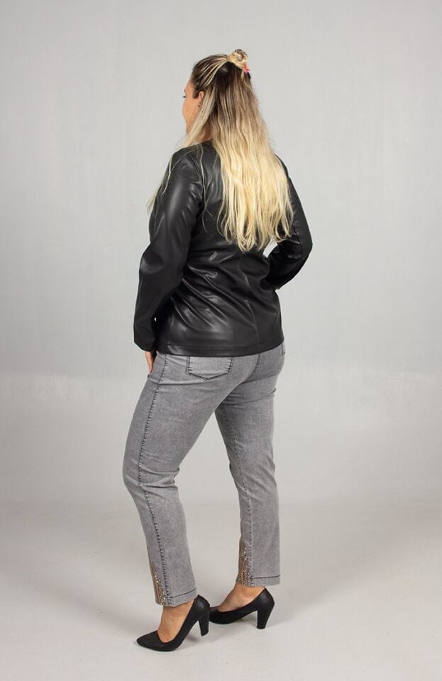 Yeni Sezon! Büyük Beden Suni Deri İçi Süet Siyah Mont Şıklık ve Sıcaklık Bir Arada