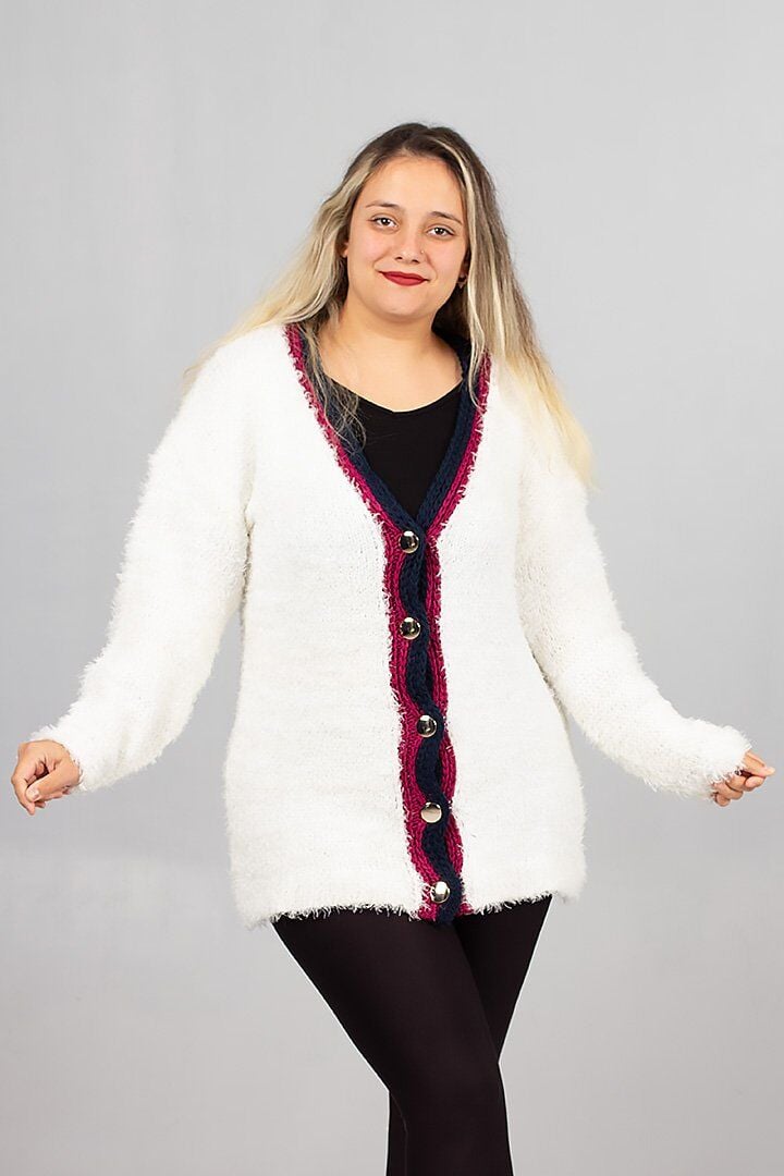 Sakallı Triko Oversize Hırka – Yumuşacık Doku, Rahat Oversize Kalıp, Şık Kış Stili