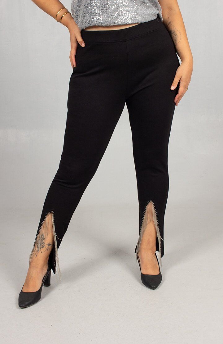 Paça Detaylı Çelik Penye Tayt Yeni Sezon Rahat ve Şık