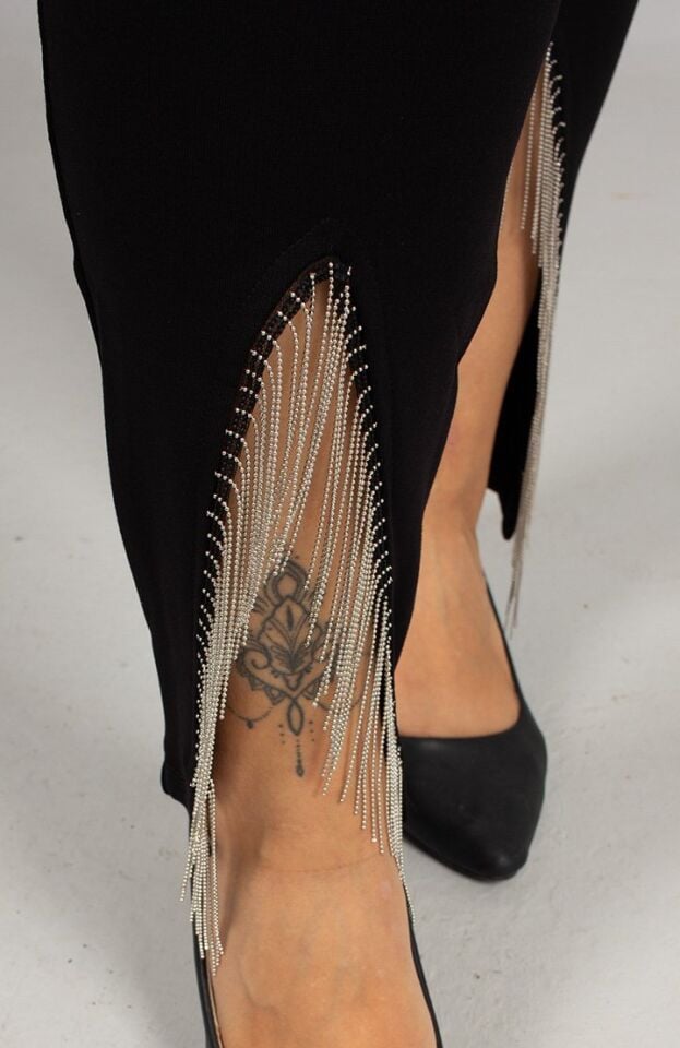 Paça Detaylı Çelik Penye Tayt Yeni Sezon Rahat ve Şık