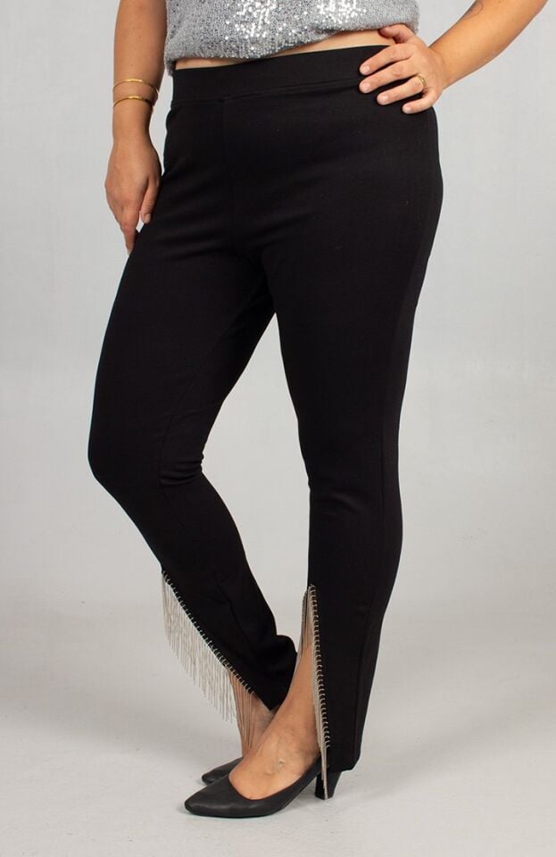 Paça Detaylı Çelik Penye Tayt Yeni Sezon Rahat ve Şık