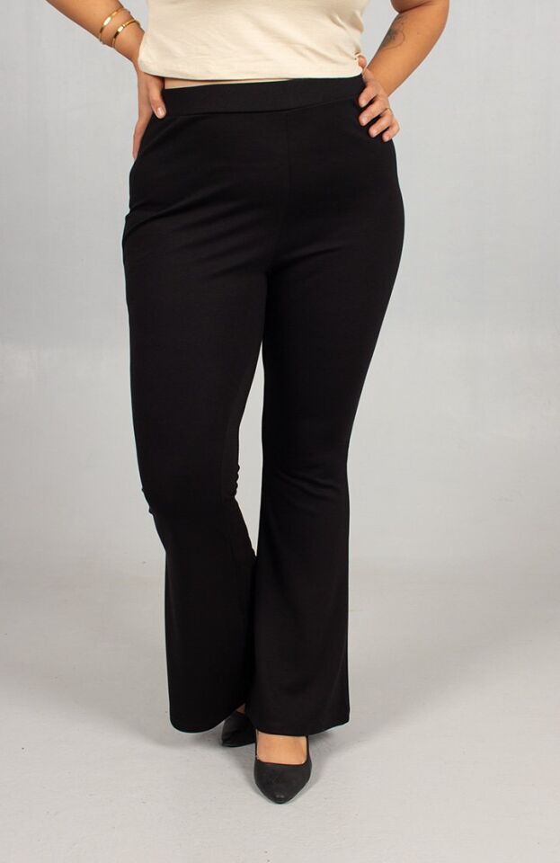 Çelik Penye İspanyol Paça Yüksek Bel Toparlayıcı Tayt Şık ve Esnek Form